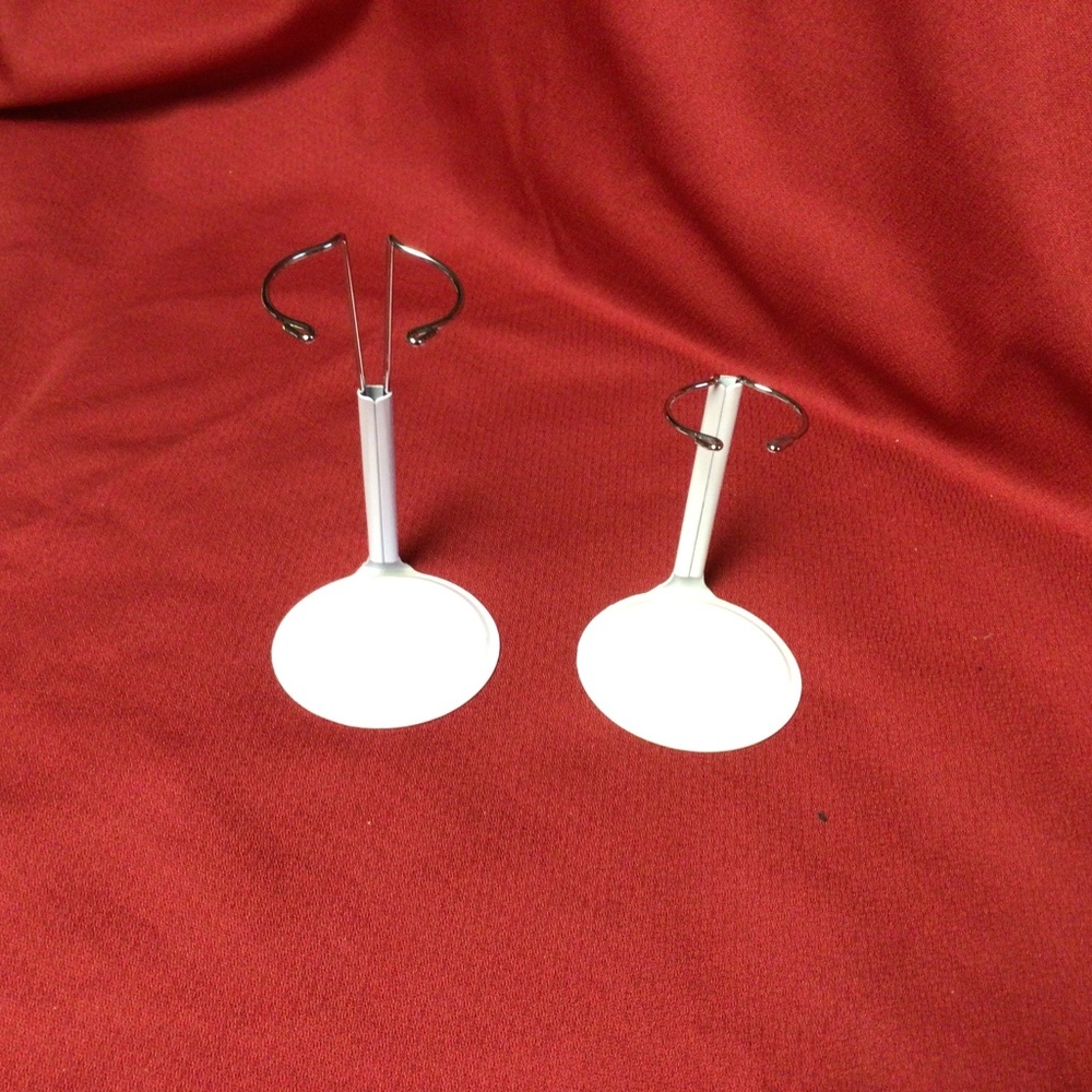 DOLL stands white metal adjustable